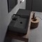 Black Wall Mounted or Vessel Sink With Counter Space